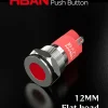 12mm indicator light flat head metal pin terminal led lamp red green blue white color lamp 20mA